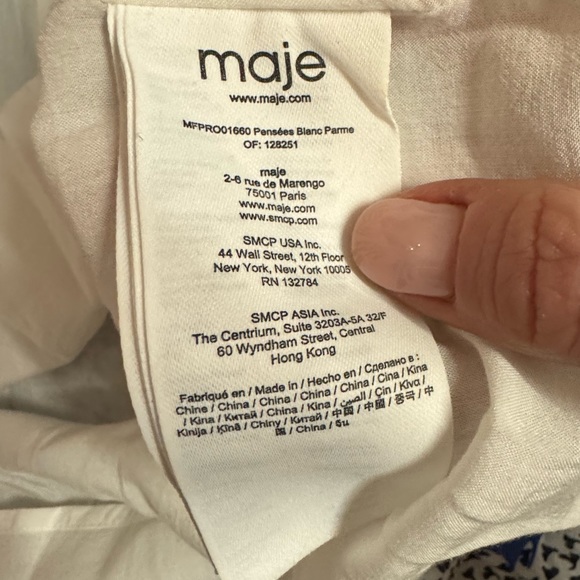 Maje Assymetric Dress in printed muslin - Picture 5 of 10